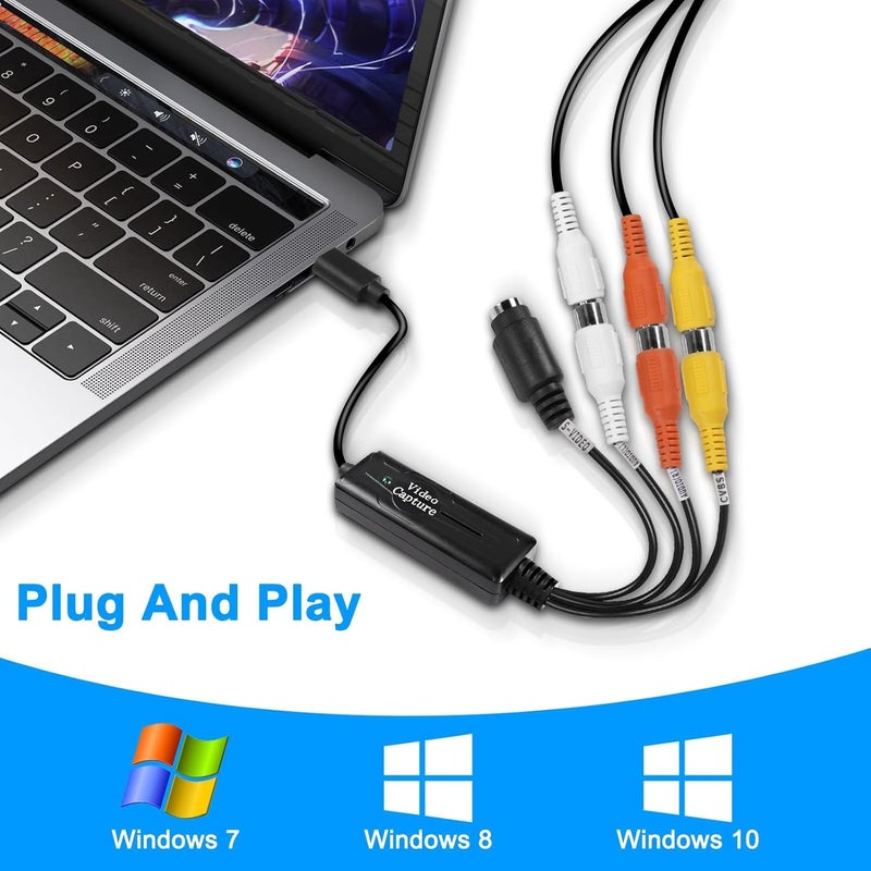 XMSJSIY RCA AV to USB C Converter - 1 Channel AV NTSC PAL Video S Video/Composite to USB Converter for Mobile Phone/PC - Image 5